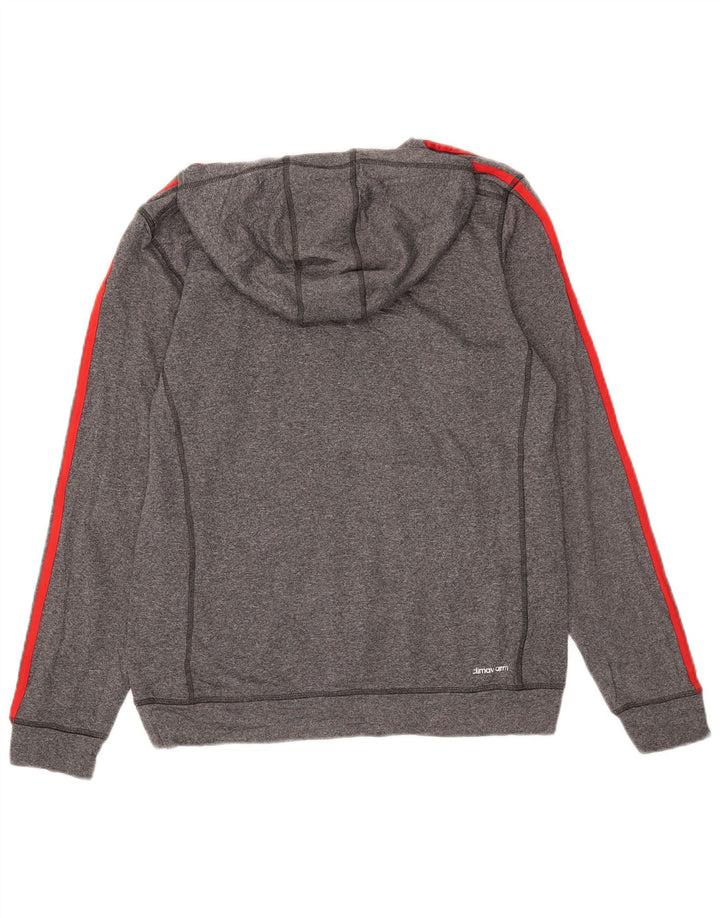 ADIDAS Mens Climawarm Hoodie Jumper Medium Grey Flecked Polyester