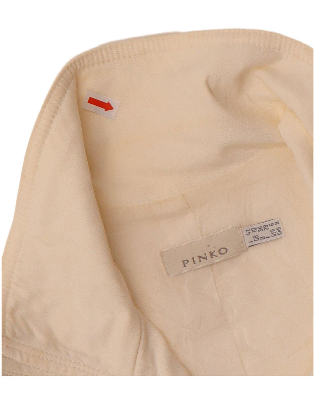 PINKO Womens Military Jacket UK 10 Small Off White Polyamide