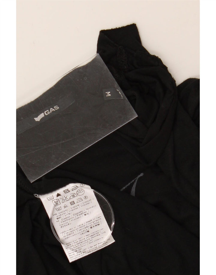 GAP Womens Graphic Top Long Sleeve UK 12 Medium Black Viscose Vintage Gap and Second-Hand Gap from Messina Hembry 