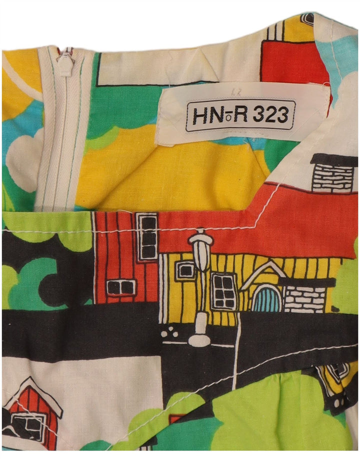 VINTAGE Womens Basic Dress IT 42 Medium Multicoloured Floral Novelty