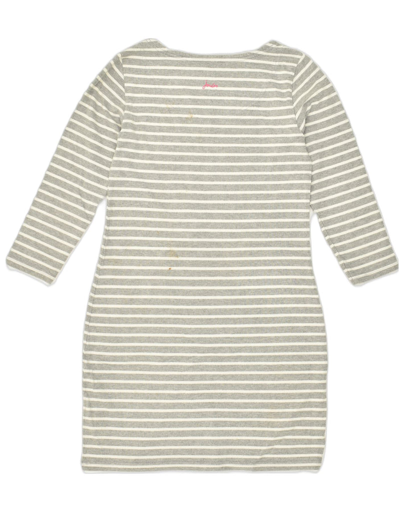 JOULES Womens Basic Dress UK 8 Small Grey Striped Cotton | Vintage Joules | Thrift | Second-Hand Joules | Used Clothing | Messina Hembry 