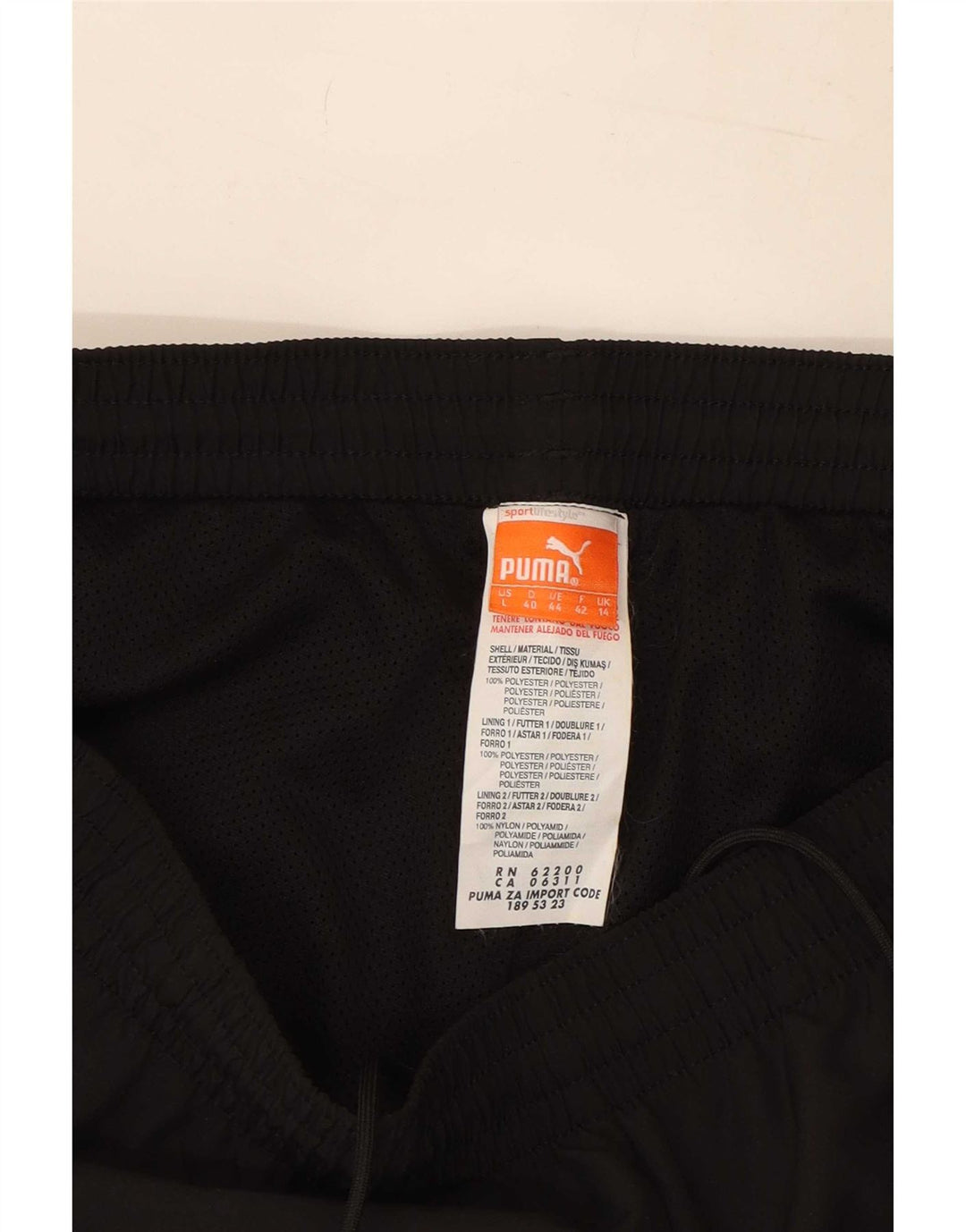 Puma Womens Tracksuit Trousers UK 14 Large Black Polyester