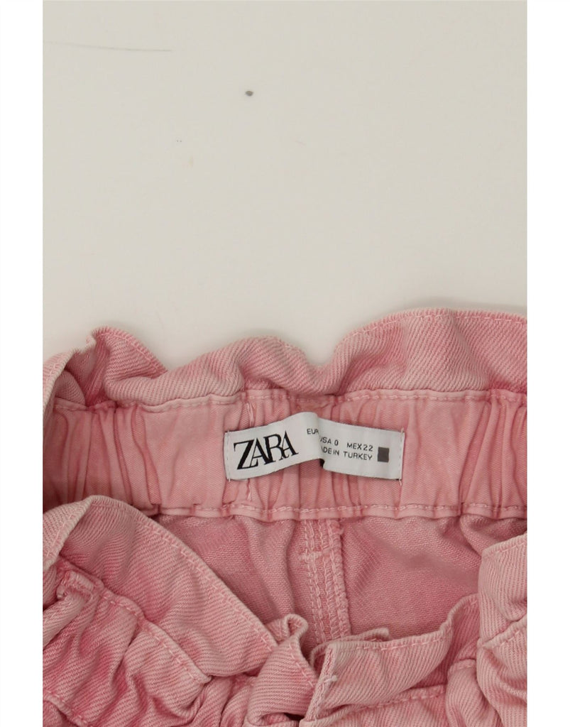 ZARA Womens High Waist Tapered Jeans EU 32 2XS W22 L26 Pink Cotton Vintage Zara and Second-Hand Zara from Messina Hembry 