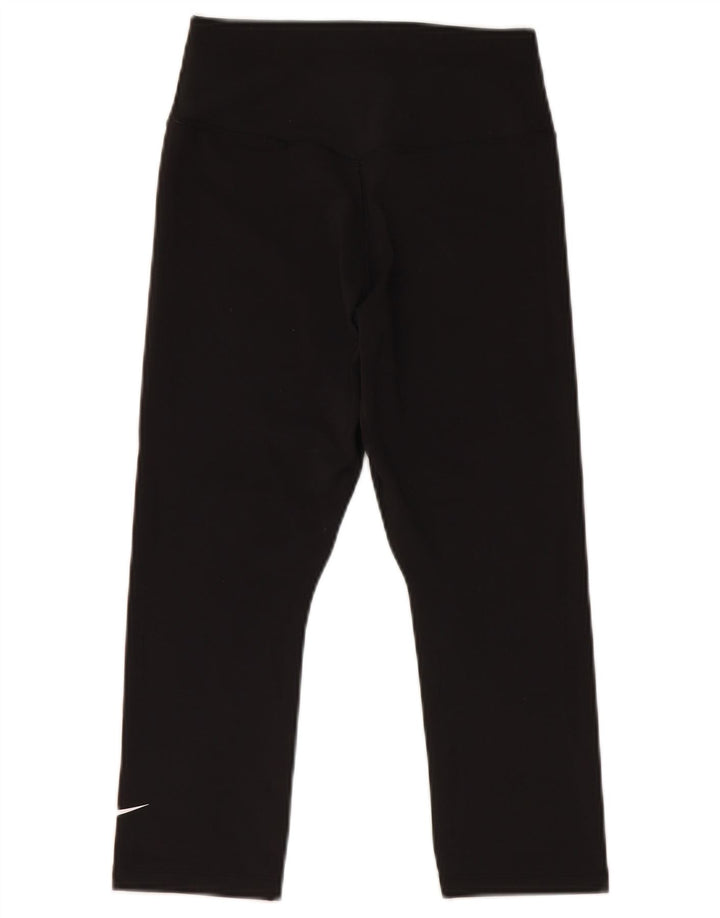 NIKE Womens Dri Fit Capri Leggings UK 6 XS Black Polyester