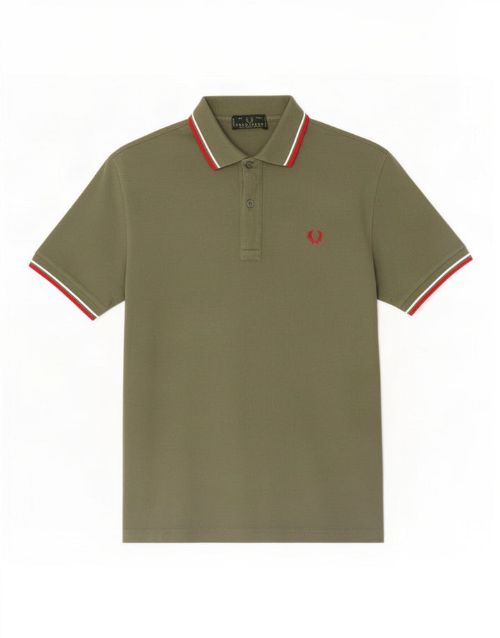Fred Perry Mens Polo Shirt Large Khaki Cotton