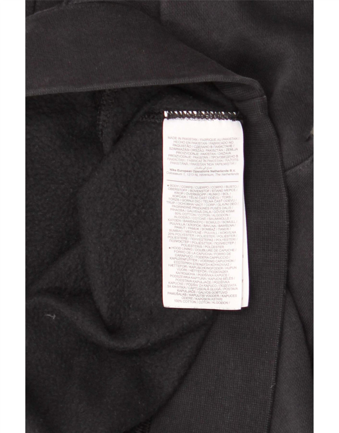 Nike Mens Graphic Hoodie Jumper Small Black Cotton