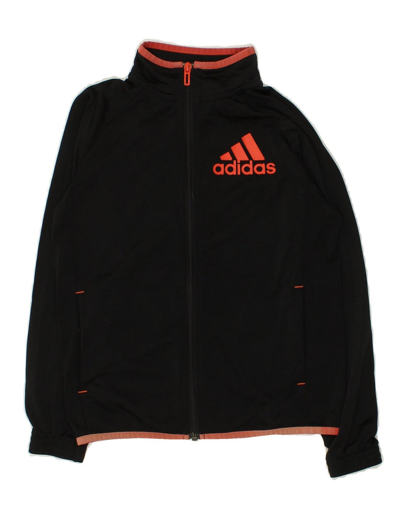 ADIDAS Boys Tracksuit Top Jacket 9-10 Years Black Polyester | Vintage Adidas | Thrift | Second-Hand Adidas | Used Clothing | Messina Hembry 