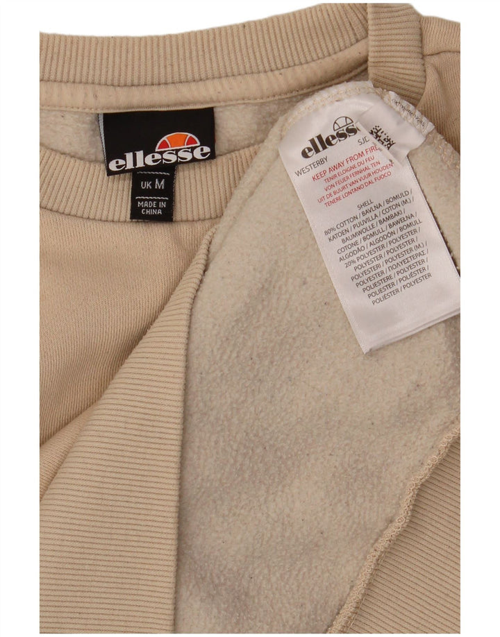 ELLESSE Mens Sweatshirt Jumper Medium Beige Cotton