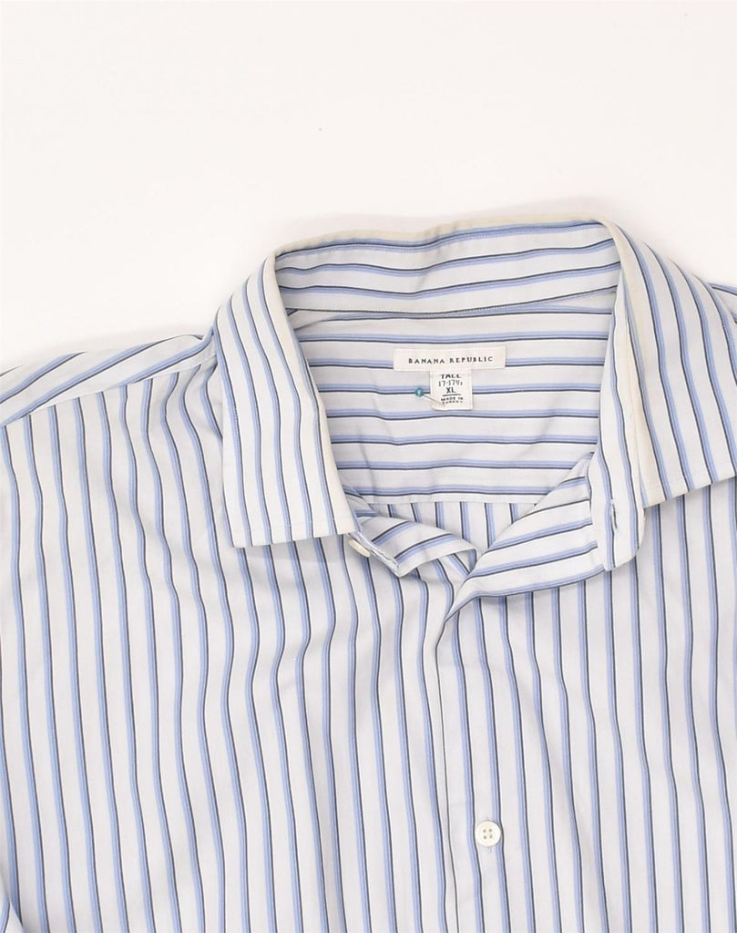 BANANA REPUBLIC Mens Shirt Size 17-17 1/2 XL Blue Striped Cotton | Vintage Banana Republic | Thrift | Second-Hand Banana Republic | Used Clothing | Messina Hembry 