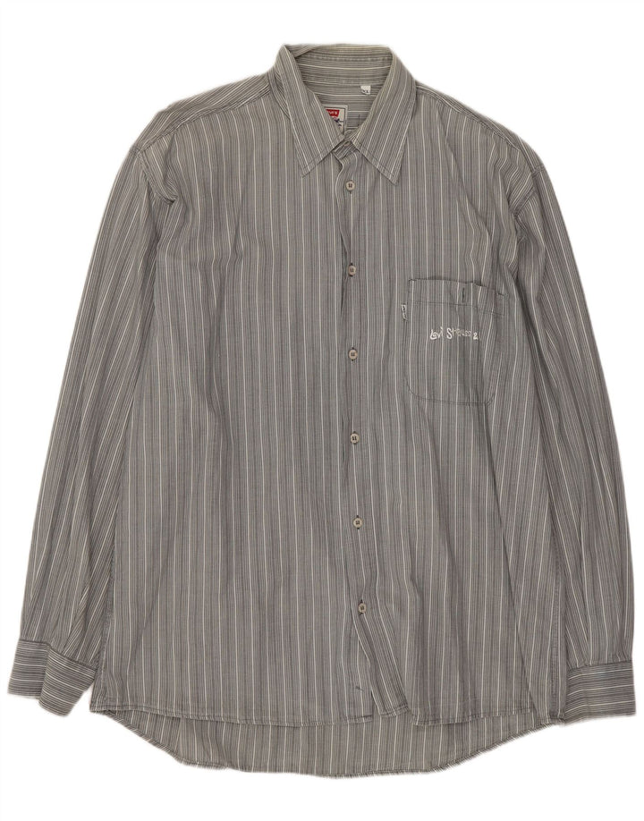 LEVI'S Mens Shirt XL Grey Pinstripe