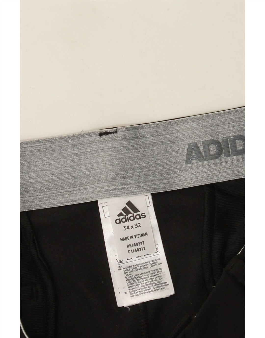 Adidas Mens Straight Chino Trousers W34 L32 Black Polyester