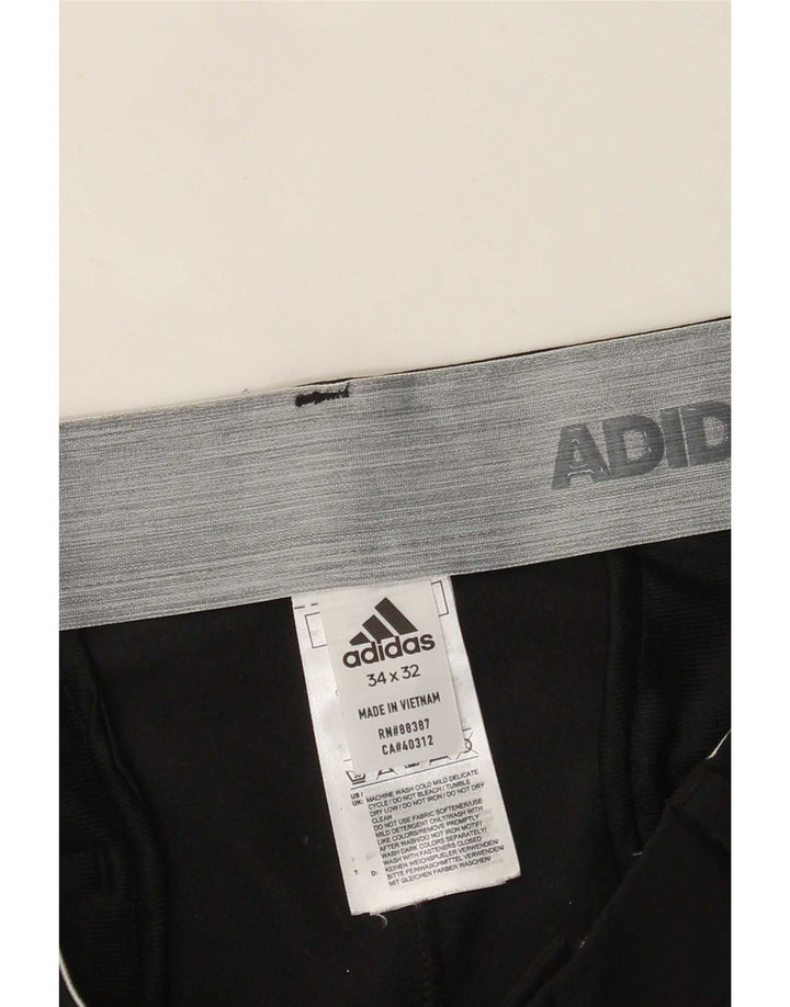 Adidas Mens Straight Chino Trousers W34 L32 Black Polyester