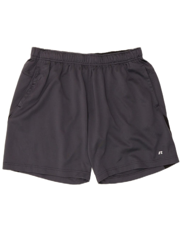 Russell Athletic Mens Dri-Power Sport Shorts Large Grey Colourblock