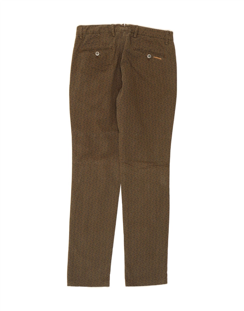 MASSIMO DUTTI Mens Slim Chino Trousers EU 38 Small W30 L30 Brown Paisley Vintage Massimo Dutti and Second-Hand Massimo Dutti from Messina Hembry 