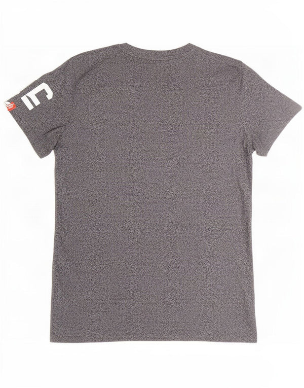 Superdry Mens Graphic T-Shirt Top Medium Grey Flecked Cotton