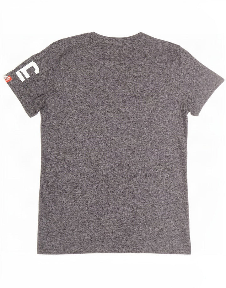 Superdry Mens Graphic T-Shirt Top Medium Grey Flecked Cotton