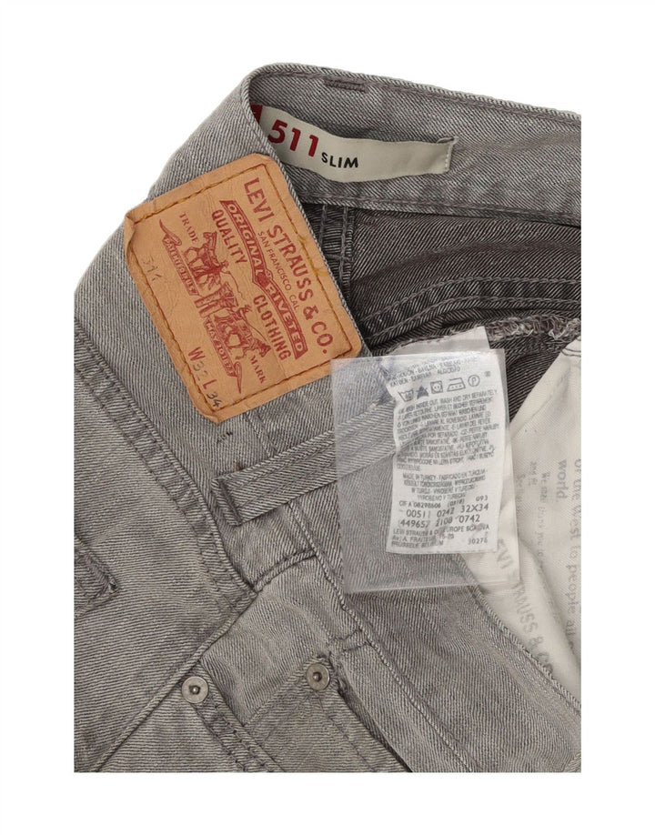 LEVI'S Mens 511 Slim Jeans W32 L34 Grey Cotton Vintage Levi's and Second-Hand Levi's from Messina Hembry 