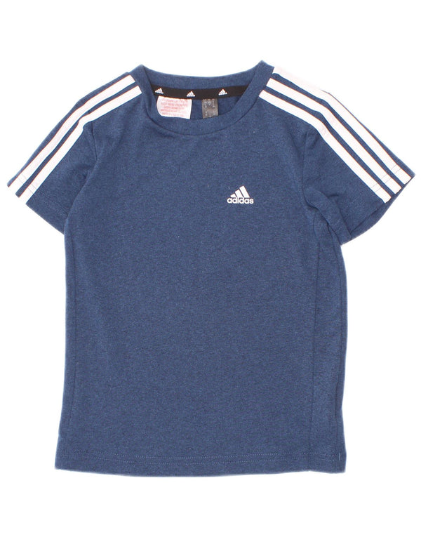 Adidas Boys Aeroready T-Shirt Top 2-3 Years Blue Polyester