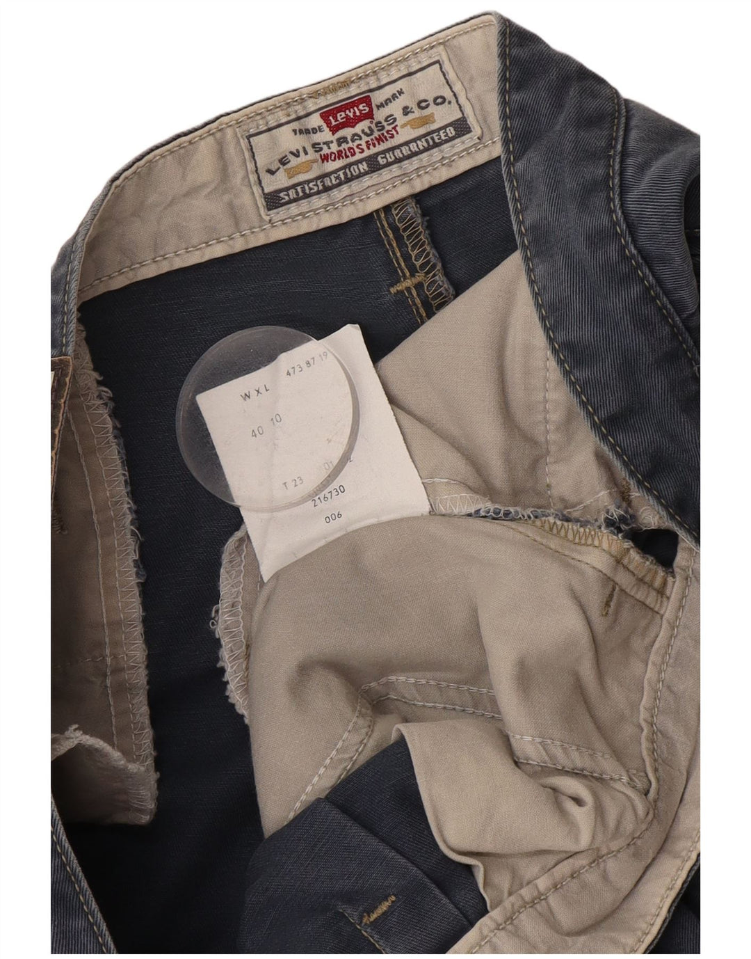 Levi's Mens Pegged Chino Shorts W40 XL Navy Blue Cotton