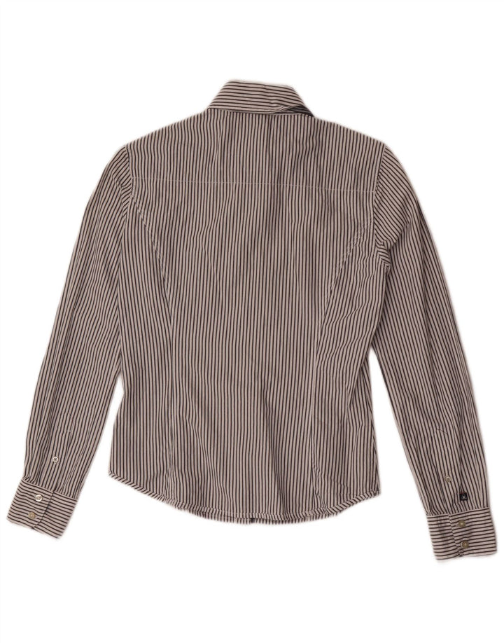 Gaastra Womens Shirt UK 10 Small Grey Pinstripe Cotton