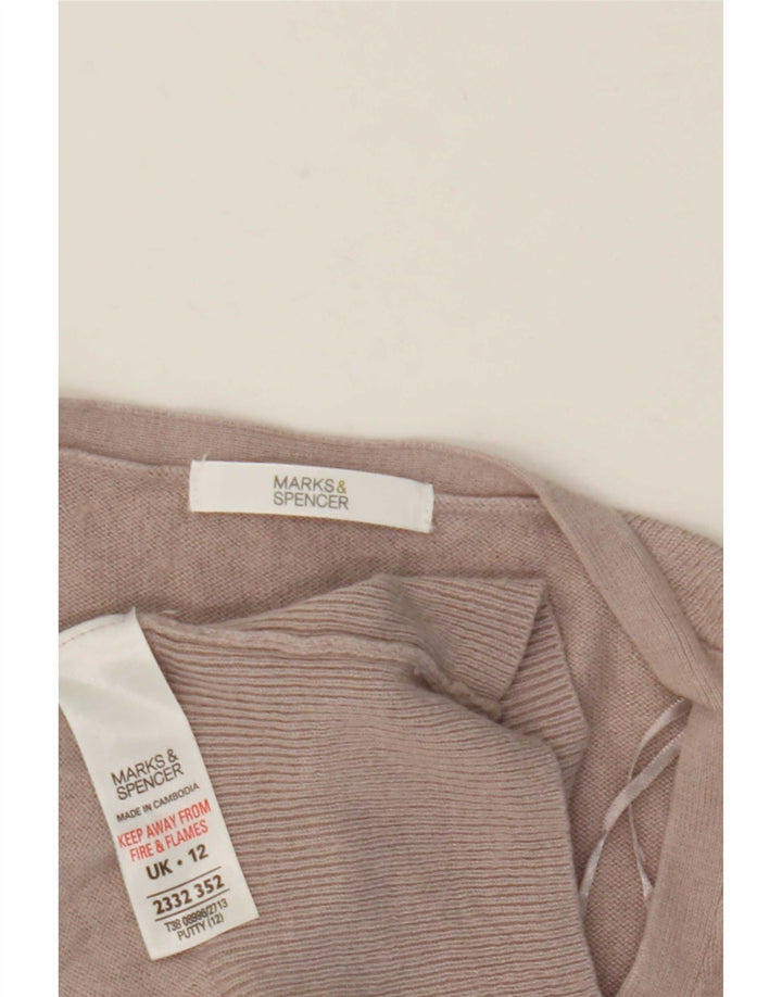 Marks & Spencer Womens Cardigan Sweater UK 12 Medium Grey Viscose