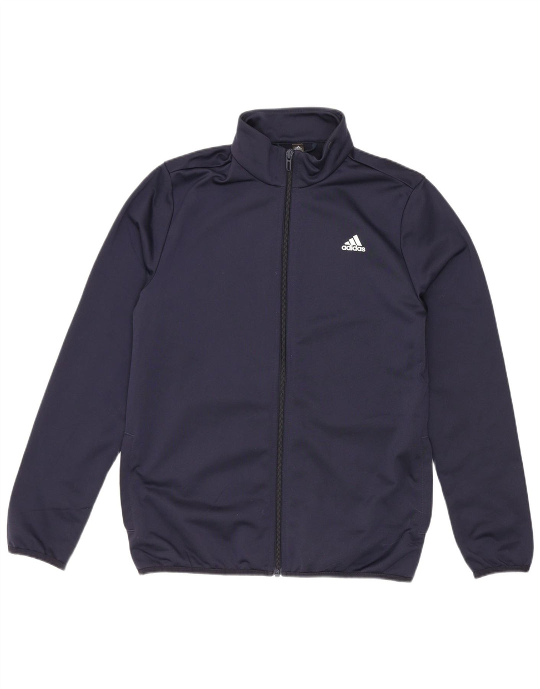 Adidas Boys Graphic Tracksuit Top Jacket 13-14 Years Navy Blue Polyester