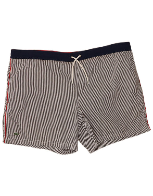 Lacoste Mens Swimming Shorts XL  Navy Blue Pinstripe Cotton