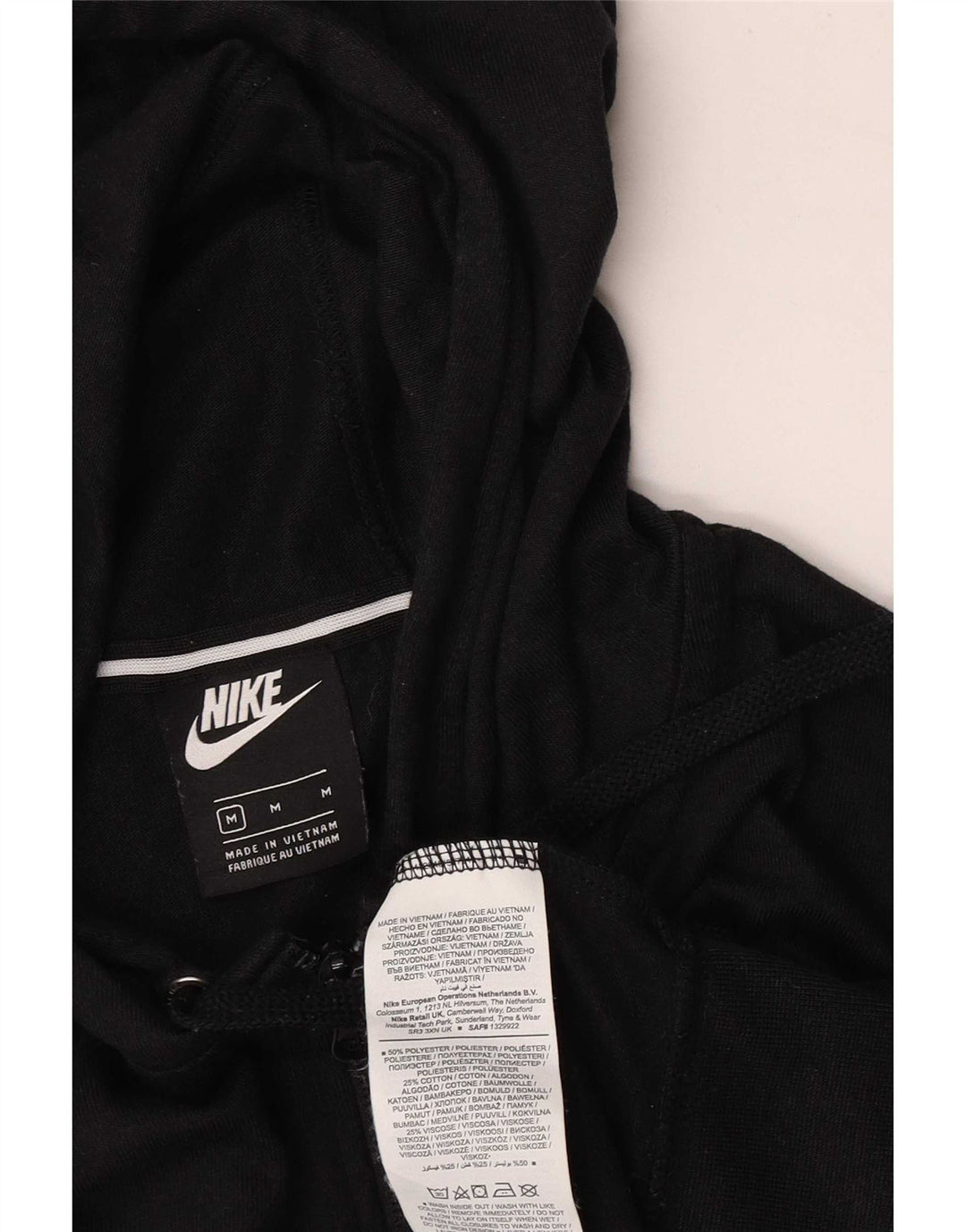 Nike Womens Crop Oversized Zip Hoodie Sweater UK 14 Medium Black Polyester