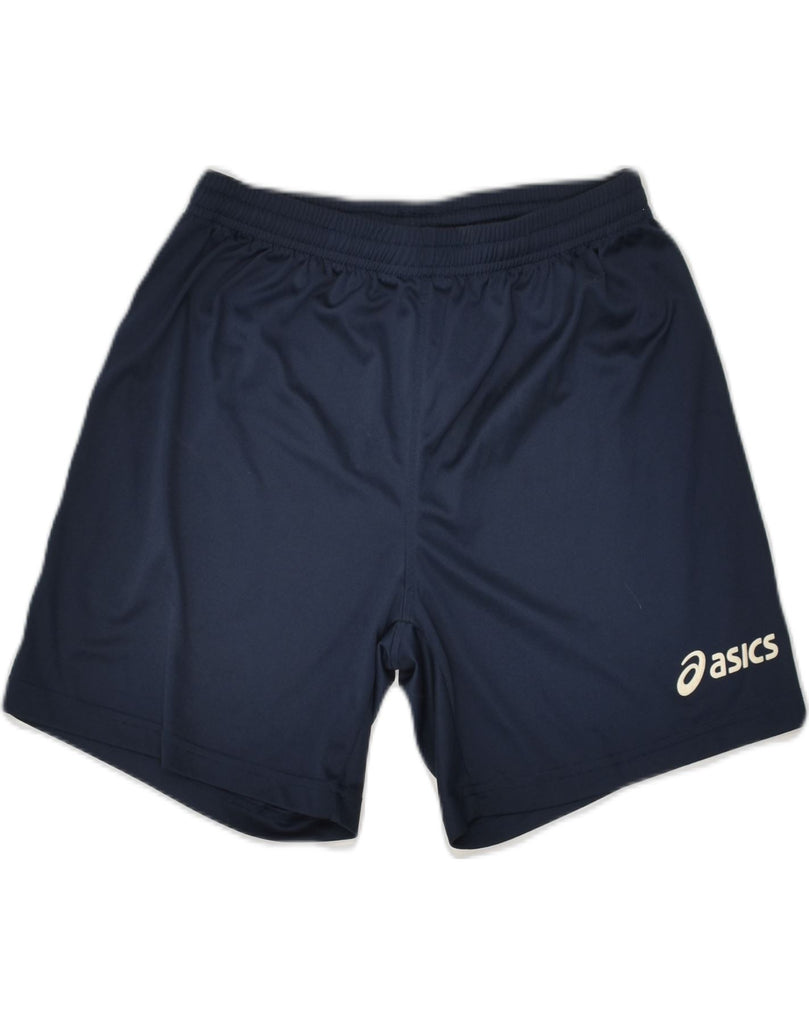 ASICS Boys Sport Shorts 14-15 Years Navy Blue Polyester | Vintage Asics | Thrift | Second-Hand Asics | Used Clothing | Messina Hembry 