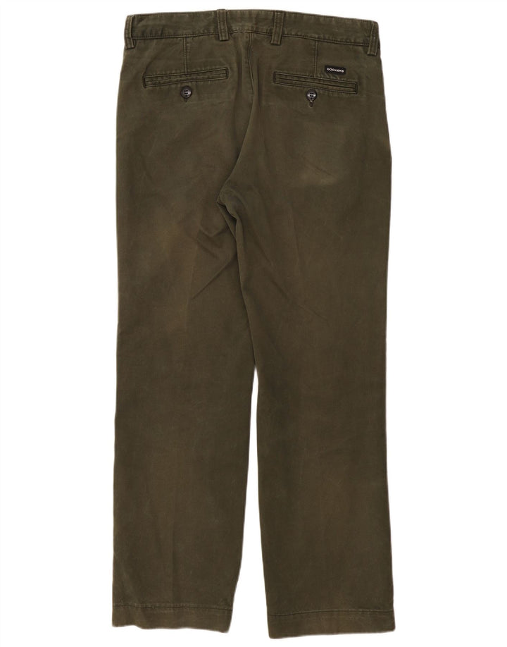 DOCKERS Mens Straight Chino Trousers W34 L30 Khaki Cotton