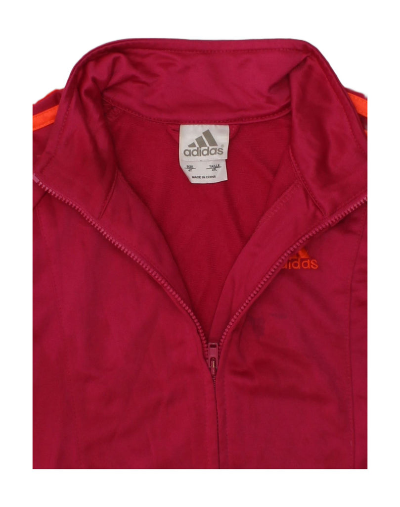 ADIDAS Girls Graphic Tracksuit Top Jacket 3-4 Years Red | Vintage Adidas | Thrift | Second-Hand Adidas | Used Clothing | Messina Hembry 