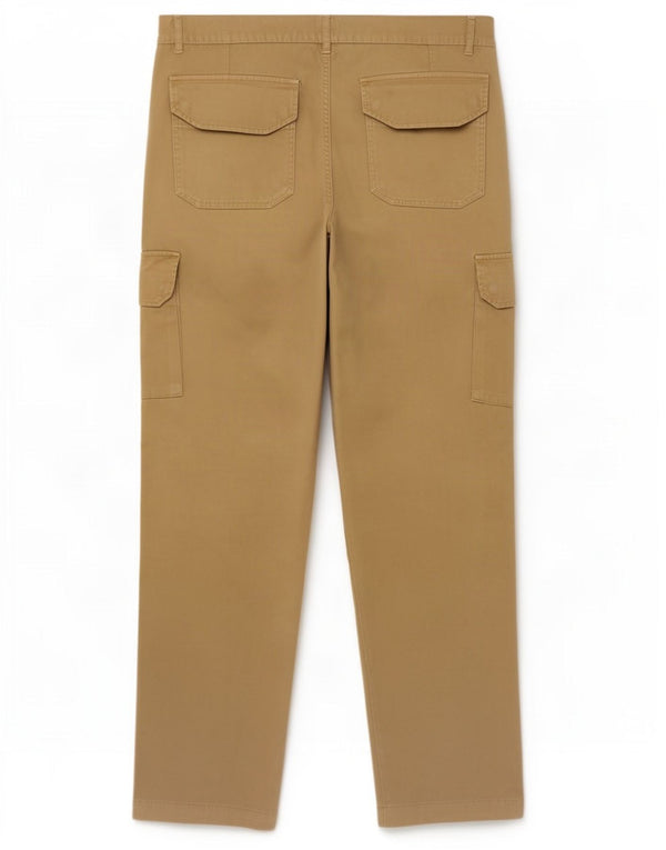 Vintage Mens Straight Cargo Trousers IT 54 2XL W36 L35 Khaki Cotton