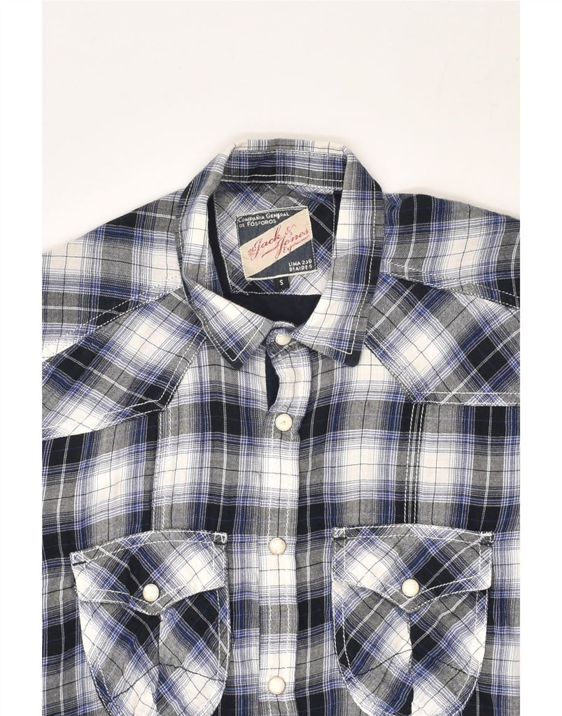 JACK & JONES Mens Shirt Small Grey Check Cotton | Vintage Jack & Jones | Thrift | Second-Hand Jack & Jones | Used Clothing | Messina Hembry 