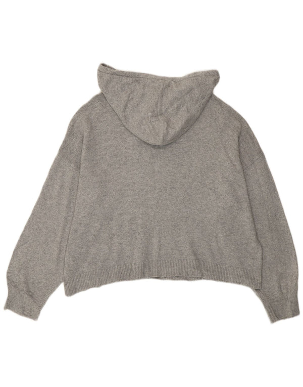 Tommy Hilfiger Womens Oversized Hoodie Jumper UK 18 XL Grey Cotton