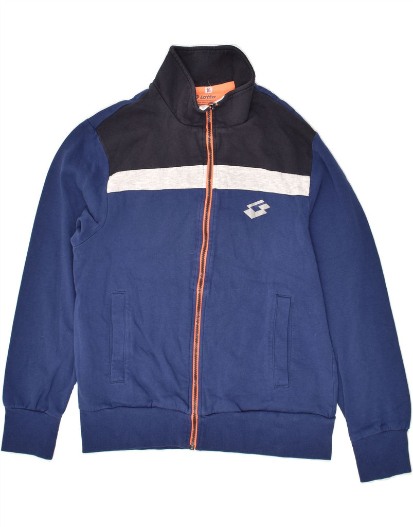 LOTTO Boys Tracksuit Top Jacket 15-16 Years Medium Blue Colourblock Cotton | Vintage Lotto | Thrift | Second-Hand Lotto | Used Clothing | Messina Hembry 