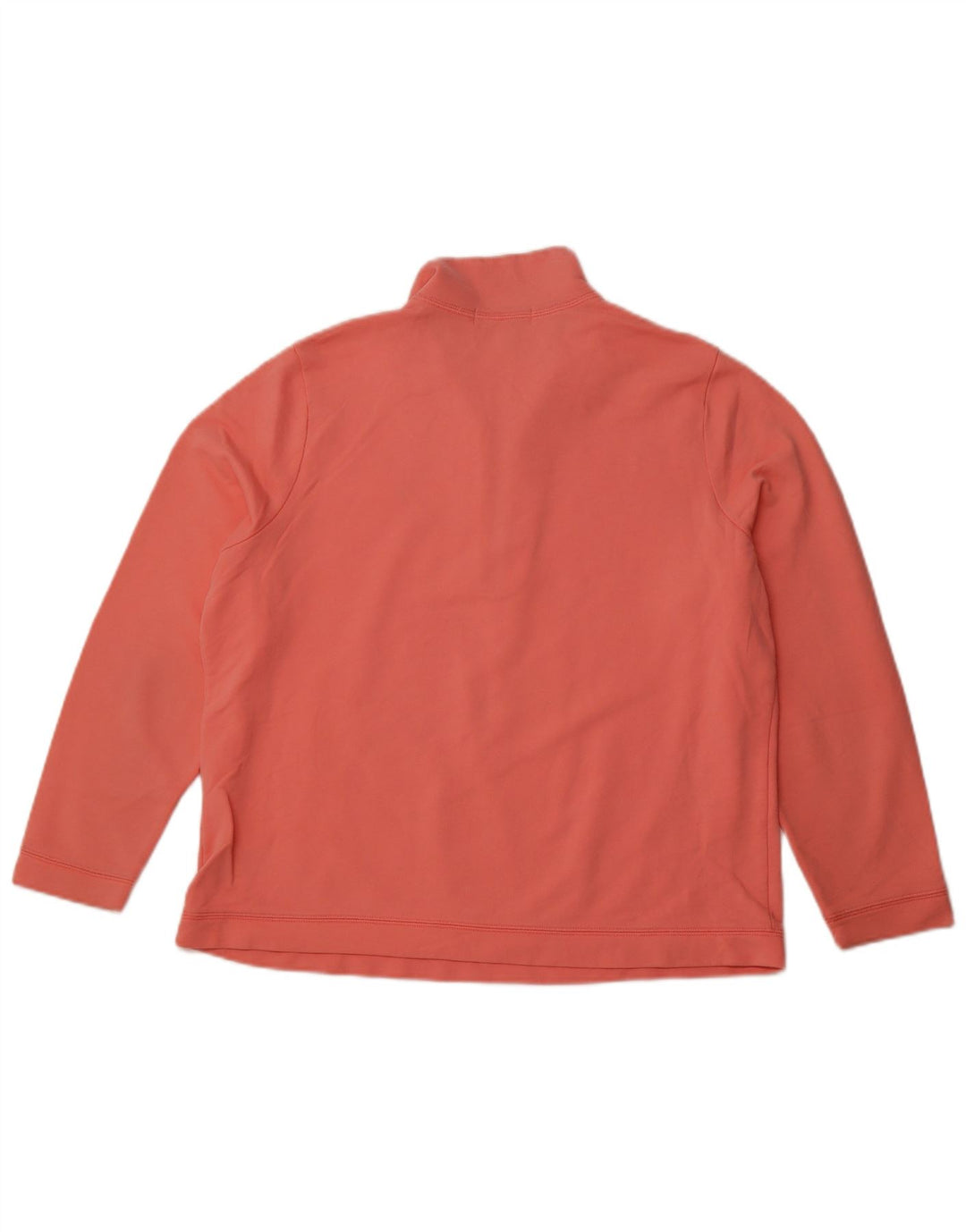RALPH LAUREN Womens Zip Neck Sweatshirt Jumper UK 18 XL Orange Cotton