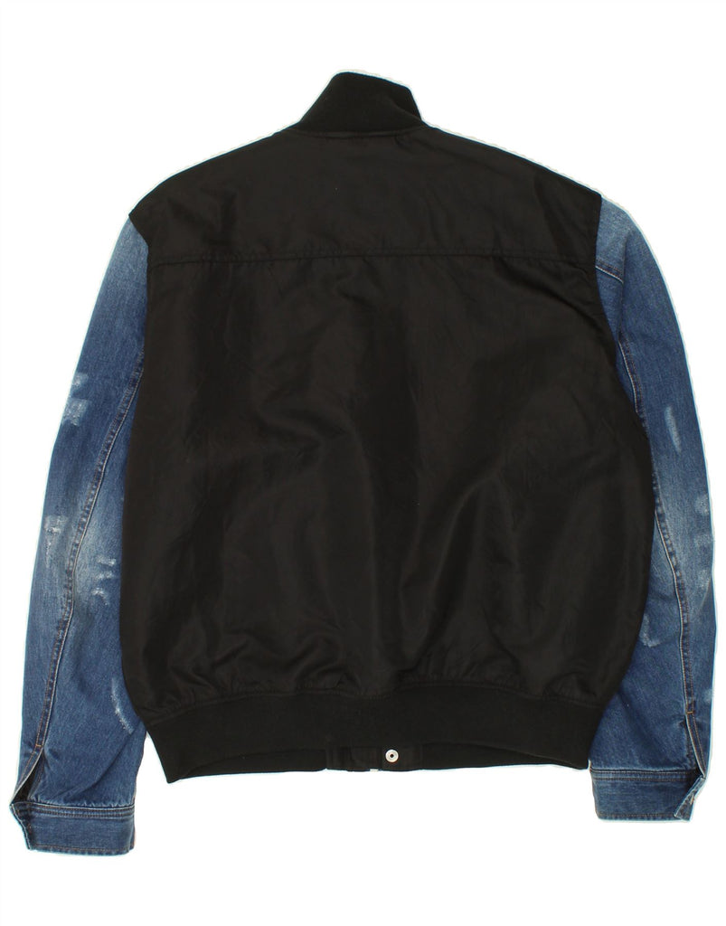 DIESEL Mens Bomber Jacket UK 42 XL Black Colourblock Nylon | Vintage Diesel | Thrift | Second-Hand Diesel | Used Clothing | Messina Hembry 