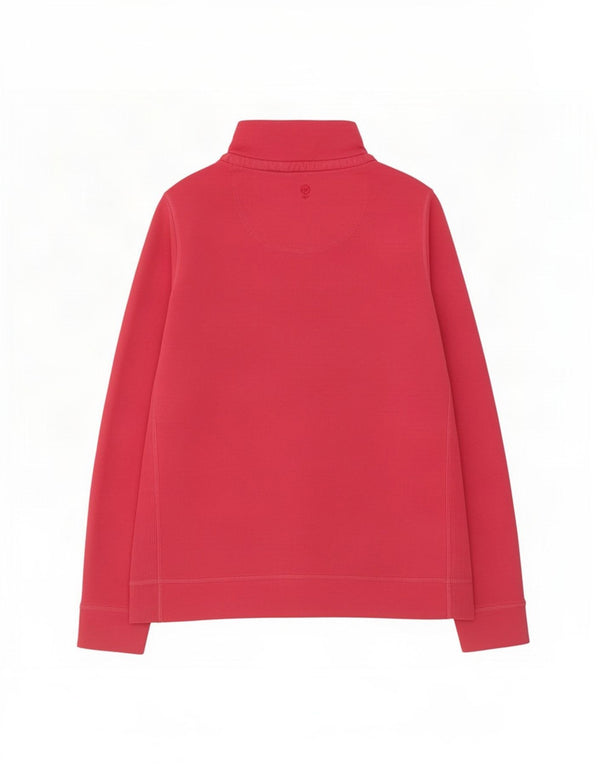 Fat Face Womens Zip Neck Sweatshirt Jumper UK 16 Large Pink Cotton