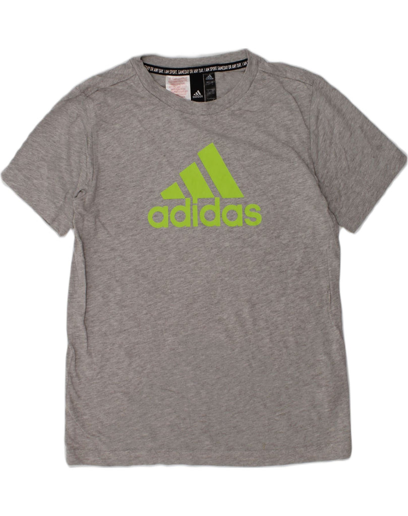 ADIDAS Boys Graphic T-Shirt Top 9-10 Years Grey Cotton | Vintage Adidas | Thrift | Second-Hand Adidas | Used Clothing | Messina Hembry 