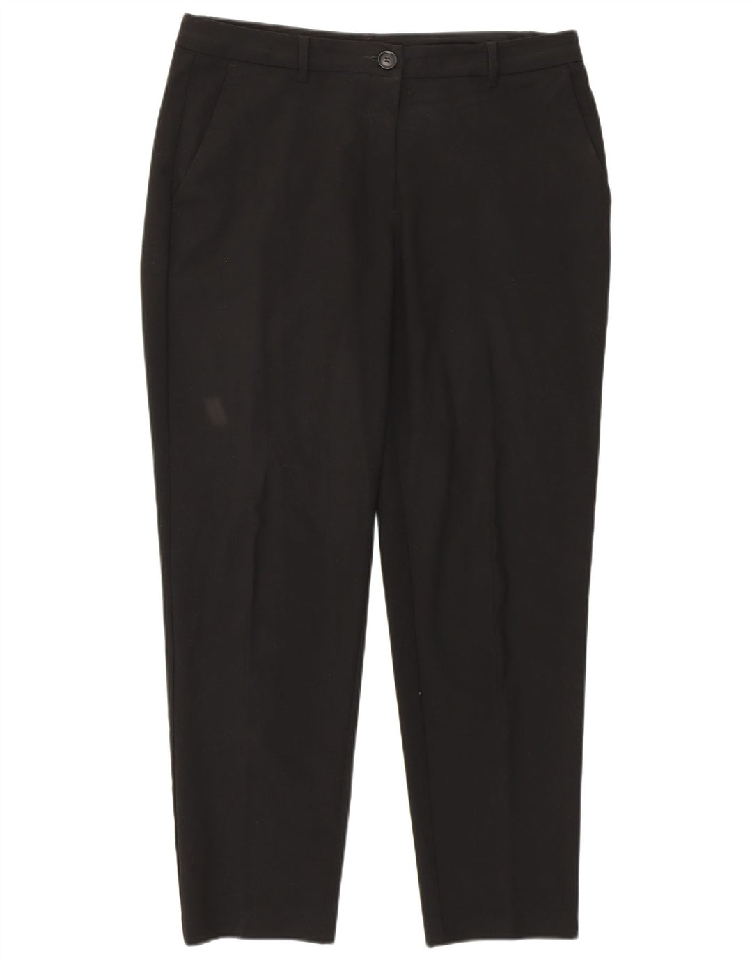 BENETTON Womens Straight Suit Trousers UK 14 Large W32 L27 Black Polyester