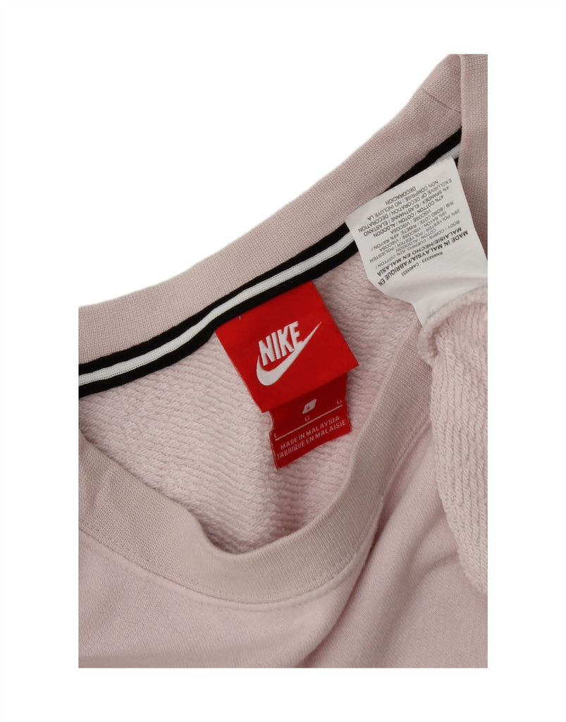 NIKE Womens Oversized Sweatshirt Jumper UK 16 Large Pink Cotton Vintage Nike and Second-Hand Nike from Messina Hembry 