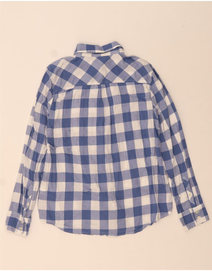 J. CREW Womens Shirt UK 14 Medium Navy Blue Colourblock Cotton Vintage J. Crew and Second-Hand J. Crew from Messina Hembry 