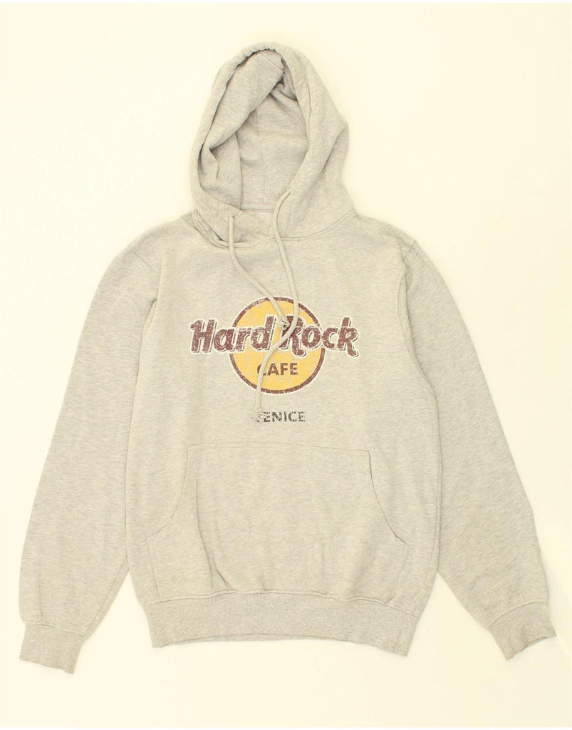 HARD ROCK CAFE Womens Venice Graphic Hoodie Jumper UK 14 Medium Grey | Vintage Hard Rock Cafe | Thrift | Second-Hand Hard Rock Cafe | Used Clothing | Messina Hembry 