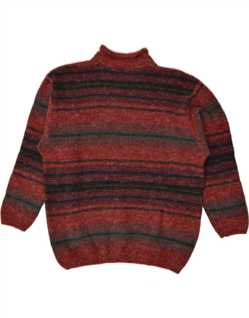 MAPIER Mens Polo Neck Jumper Sweater Large Red Striped | Vintage Mapier | Thrift | Second-Hand Mapier | Used Clothing | Messina Hembry 