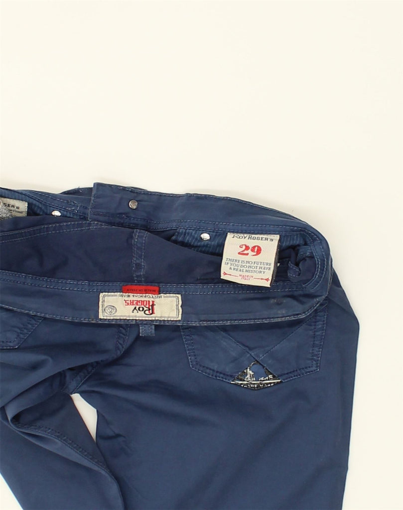 ROY ROGERS Womens Slim Casual Trousers W29 L32  Blue Cotton | Vintage Roy Rogers | Thrift | Second-Hand Roy Rogers | Used Clothing | Messina Hembry 