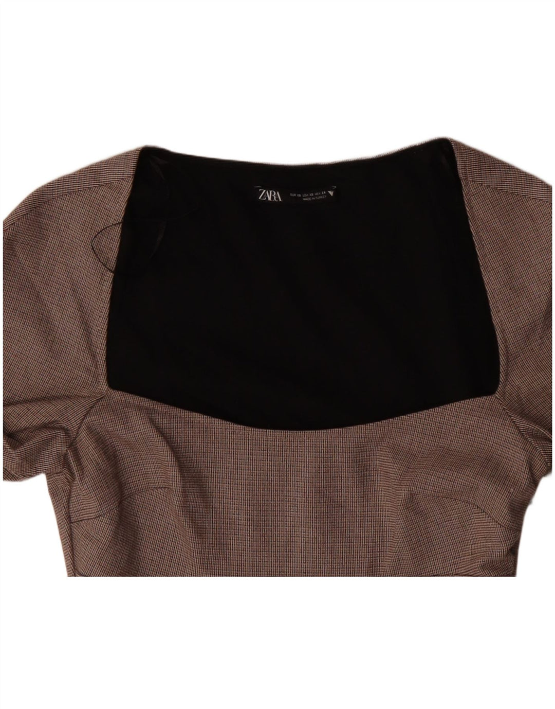 ZARA Womens Long Sleeve Sheath Dress UK 6 XS Red Check Polyester