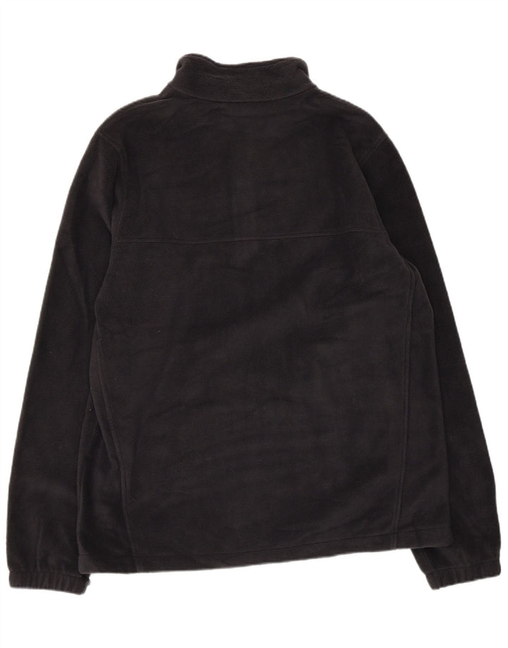 COLUMBIA Mens Crawford Zip Neck Fleece Jumper Medium Black Polyester