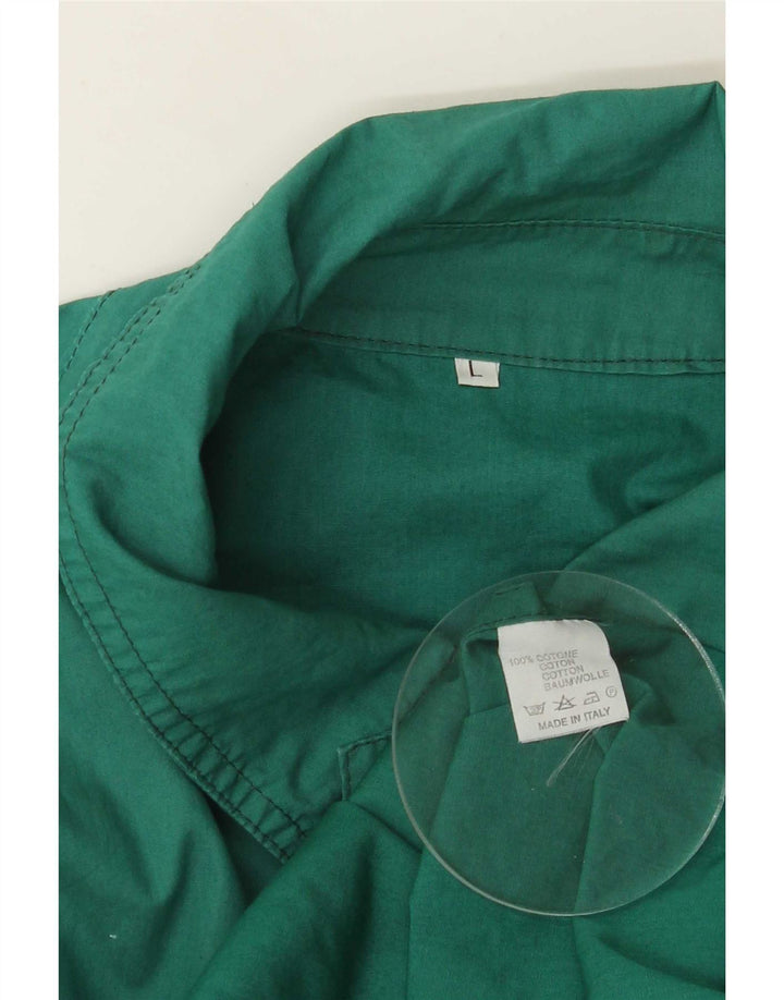 Vintage Mens Bomber Jacket UK 40 Large Green Cotton