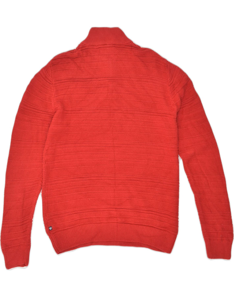 CHAPS Mens Zip Neck Jumper Sweater Medium Red Cotton | Vintage Chaps | Thrift | Second-Hand Chaps | Used Clothing | Messina Hembry 