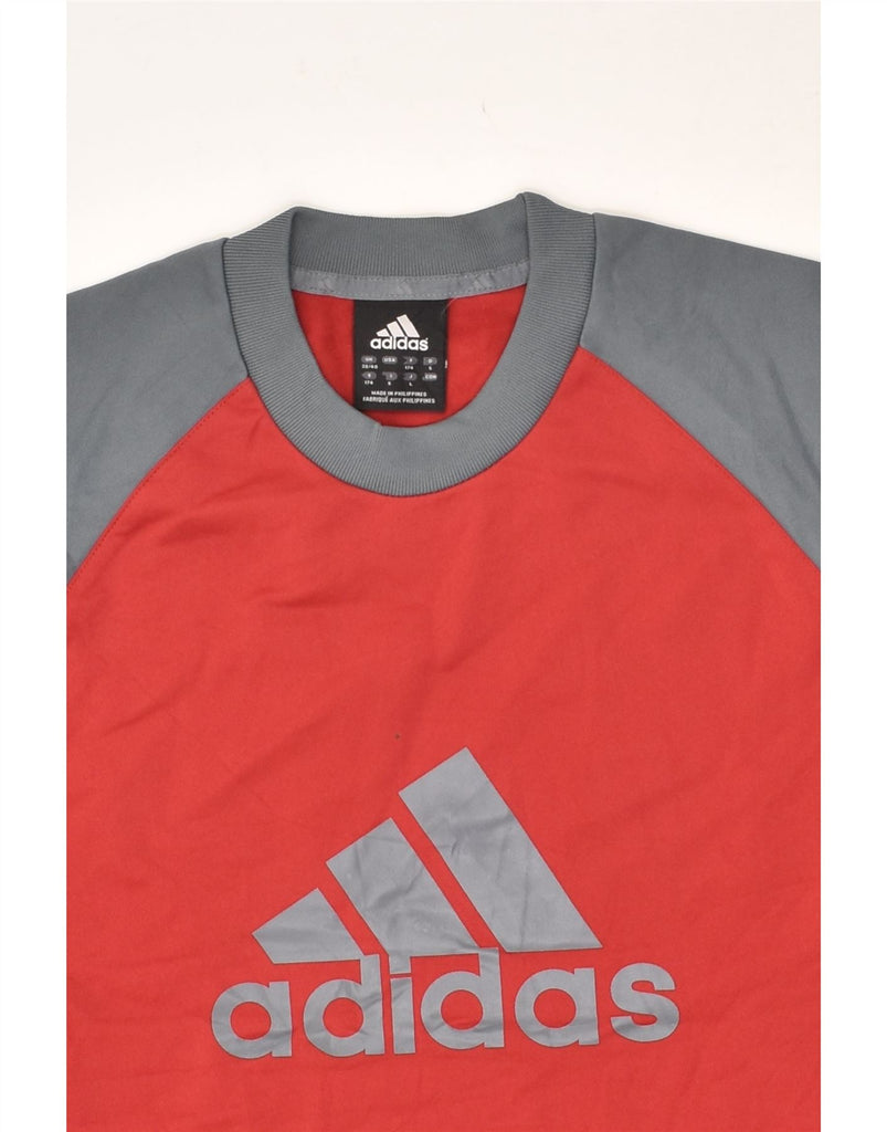 ADIDAS Mens Graphic Top Long Sleeve UK 38/40 Medium Red Colourblock | Vintage Adidas | Thrift | Second-Hand Adidas | Used Clothing | Messina Hembry 